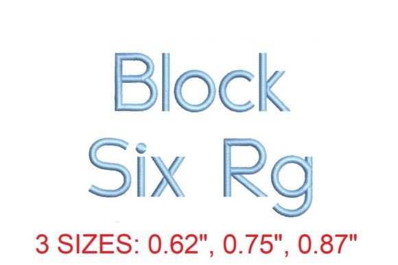 Block Six Rg Embroidery Font