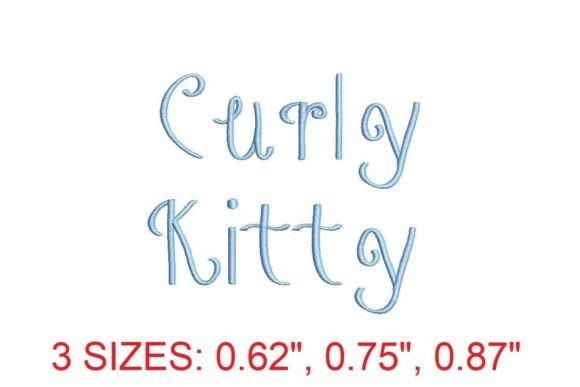 Curly Kitty Embroidery Font