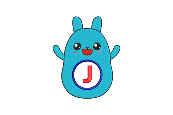Cute Rabbit Letter J: A Seasonal Embroidery Gem