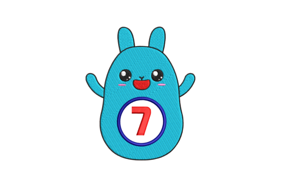 Cute Rabbit Number 7: A Charming Embroidery Design for Meaningful Gifts