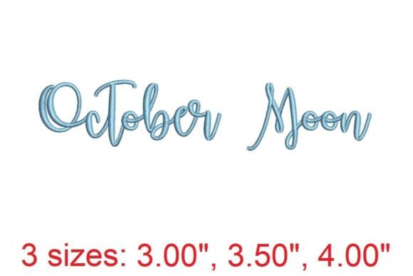 October Moon Embroidery Font