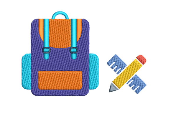 School Supplies Embroidery Design