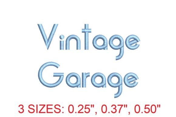Vintage Garage Embroidery Font